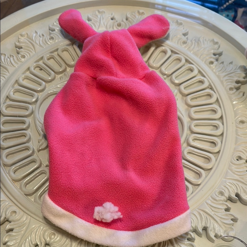 Pink Fleece Dog /cat Hoodie with Bunny Ears worn once for Easter pics.